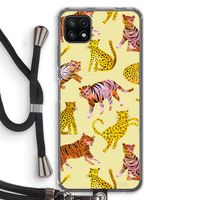Cute Tigers and Leopards: Samsung Galaxy A22 5G Transparant Hoesje met koord