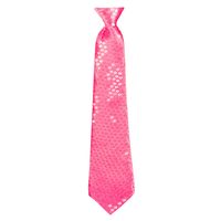 Verkleed stropdas met pailletten roze 40 cm
