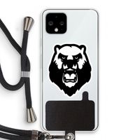 Angry Bear (white): Pixel 4 Transparant Hoesje met koord Angry Bear (white): Pixel 4 Transparant Hoesje met koord