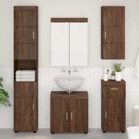 Badkamer wandkast met plank TULUM Bruin Eiken 37 x 24,5 x 86 cm
