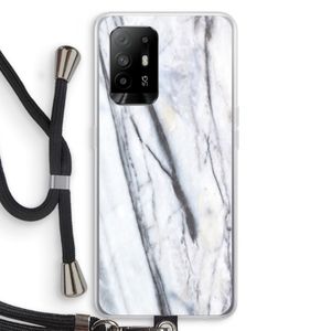 Gestreepte marmer: Oppo A95 5G Transparant Hoesje met koord