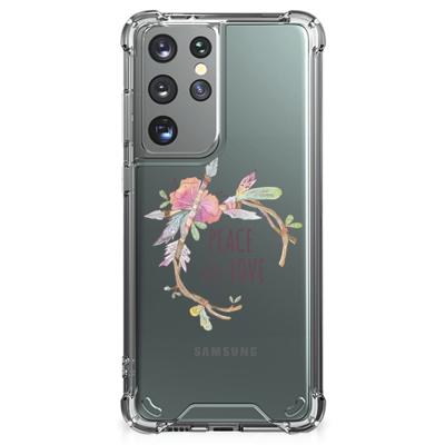 Samsung Galaxy S21 Ultra Stevig | Bumper Hoesje | Boho Text Samsung Galaxy S21 Ultra Stevig | Bumper Hoesje | Boho Text