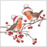 Ambiente servetten 33cm christmas robins