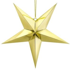 Kerstster - goud - 70 cm - decoratie ster - karton - lampion - kerstversiering