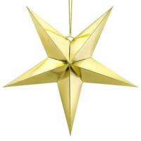 Kerstster - goud - 70 cm - decoratie ster - karton - lampion - kerstversiering - thumbnail