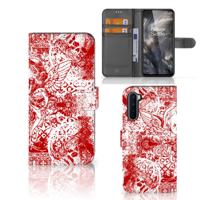 Telefoonhoesje met Naam OnePlus Nord Angel Skull Rood