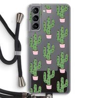 Cactus Lover: Samsung Galaxy S21 Transparant Hoesje met koord