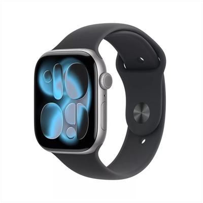 Apple Watch Series 11 GPS 46mm Space Grey Aluminium Case met Black Sport Band - M/L Smartwatch Grijs