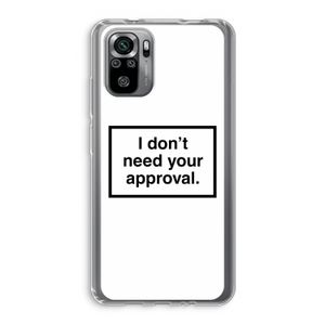 Don't need approval: Xiaomi Redmi Note 10S Transparant Hoesje