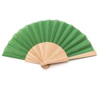 Spaanse waaier - groen - 42 x 23 cm - hout - verkoelend - handwaaier