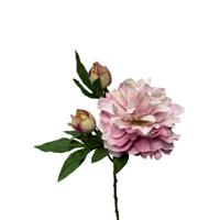 Kunstbloem peony spray 64cm wh/paars