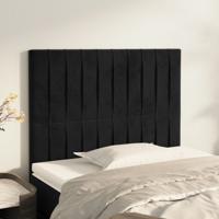 Hoofdborden 2 st 80x5x78/88 cm fluweel zwart