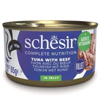 SCHESIR Tuna with beef in jelly - nat kattenvoer - 85g