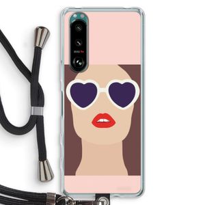 Red lips: Sony Xperia 5 III Transparant Hoesje met koord