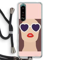 Red lips: Sony Xperia 5 III Transparant Hoesje met koord