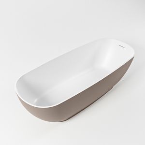 Vrijstaand bad Mondiaz Rock | 170x70 cm | Solid surface | Ovaal | Smoke - Talc