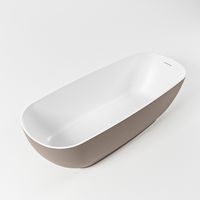 Vrijstaand bad Mondiaz Rock | 170x70 cm | Solid surface | Ovaal | Smoke - Talc