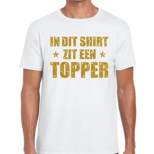 In dit shirt zit een Topper glitter tekst t-shirt wit heren