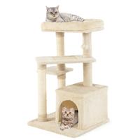 Kratzenboom Klein 85cm Kattenboom met Kattenhol & Zachte Zitting Beige
