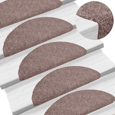 VidaXL Trapmatten zelfklevend 10 stuks 65x21x4 cm crème halfrond groot