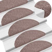 VidaXL Trapmatten zelfklevend 10 stuks 65x21x4 cm crème halfrond groot