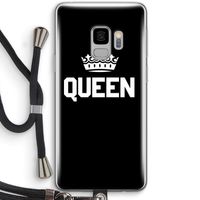 Queen zwart: Samsung Galaxy S9 Transparant Hoesje met koord