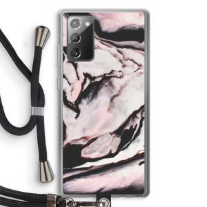 Roze stroom: Samsung Galaxy Note 20 / Note 20 5G Transparant Hoesje met koord