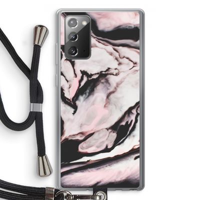 Roze stroom: Samsung Galaxy Note 20 / Note 20 5G Transparant Hoesje met koord