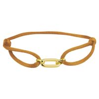 Armband Ovale schakel 20 x 6 mm satijn-zilver caramel-goudkleurig 13-26 cm