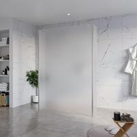 Fortifura Galeria Vrijstaande Inloopdouche - 140x200cm - Glas mat - antikalk - 8mm veiligheidsglas - 2 zijwanden 30cm - wandsteunen en hoekprofielen - Geborsteld RVS PVD (RVS) SW927769 2x/SW797937/SW797931 2x/SW798730 2x