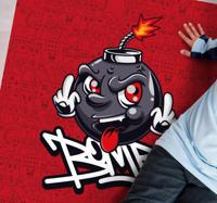 Moderne vinyl tapijt Swag baby bom graffiti cartoon