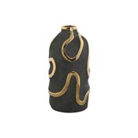 Vaas Home ESPRIT Grijs Gouden Keramiek Abstract Modern 17 x 17 x 35 cm