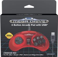 Retro-Bit - SEGA Mega Drive 8-Button USB Controller (Crimson Red) - thumbnail