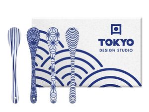 Japanse lepelset Nippon Blue - Tokyo Design Studio - 13cm - 4-delig