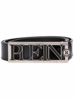 Philipp Plein ceinture en cuir à plaque logo - Noir - thumbnail