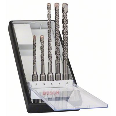 Bosch Accessories SDS-Plus-Bohrersatz 5-tlg.RobL 5/6x50/100mm+6/8/10x100/160mm 2607019927 Carbide Hamerboorset 5-delig 5 mm, 6 mm, 6 mm, 8 mm, 10 mm SDS-Plus 1