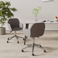 Eetkamerstoelen draaibaar 2 st stof donkergrijs