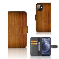 Apple iPhone 12 Mini | Book Style Case | Donker Hout