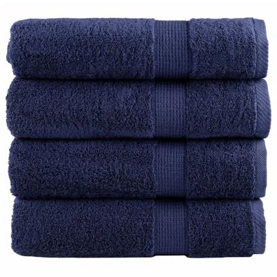 VidaXL Badhanddoeken solund 4 st 600 g/m² 70x140 cm marineblauw
