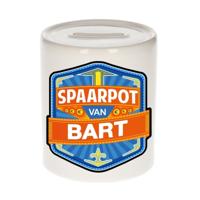 Kinder spaarpot met naam - Bart - keramiek - met dop - wit - Sparen - Spaargeld van Bart