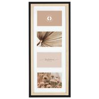 Collage fotolijst NEO - voor 4x foto van 10 x 15 cm - hout - naturel/zwart - 24 x 57 cm