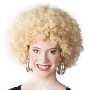 Afro pruik blond