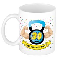 Verjaardag cadeau mok 30 jaar - blauw - spieren - 300 ml - keramiek Verjaardag cadeau mok 30 jaar - blauw - spieren - 300 ml - keramiek