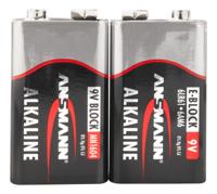 Ansmann alkaline batterij 9 volt e blok / 6lr61 2 pcs. krimp