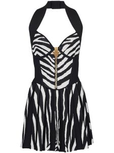 Balmain robe à motif zébré - Noir