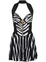 Balmain robe à motif zébré - Noir