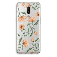 Peachy flowers: OnePlus 6 Transparant Hoesje