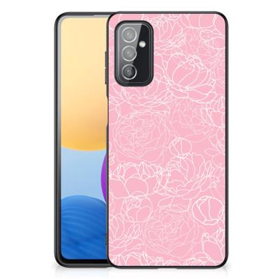 Samsung Galaxy M52 Bloemen Hoesje White Flowers
