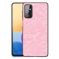 Samsung Galaxy M52 Bloemen Hoesje White Flowers