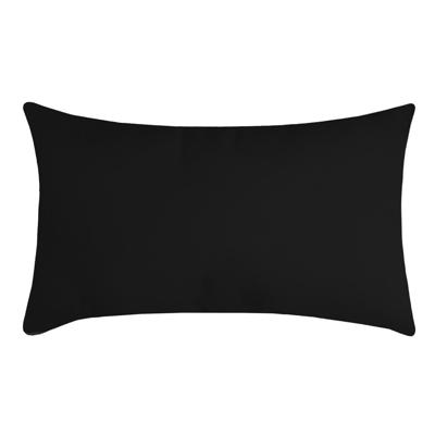 Stof Textile sierkussen Nelson - zwart - 30 x 50 cm - bank kussens - polyester